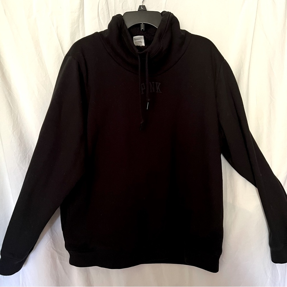 Victoria’s Secret PINK Black Drawstring Pullover Sweatshirt